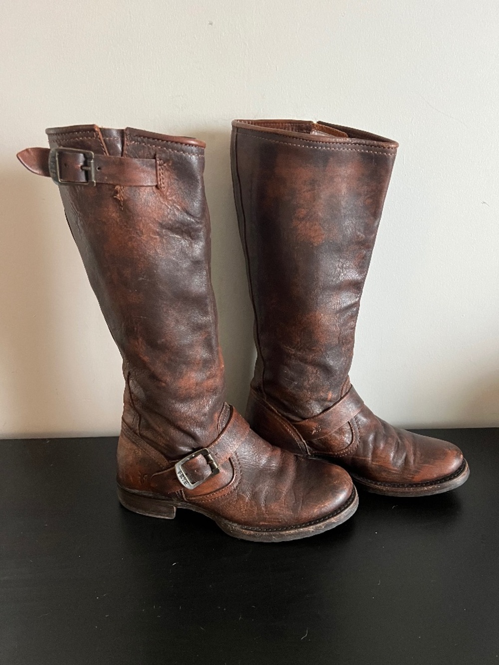 Distressed Frye Veronica Slouch Boots Size 7